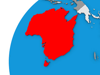 Image showing Australia on globe in red