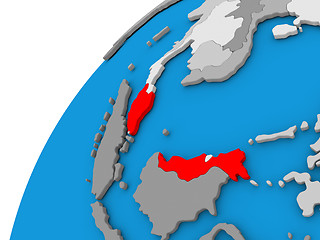 Image showing Malaysia on globe in red