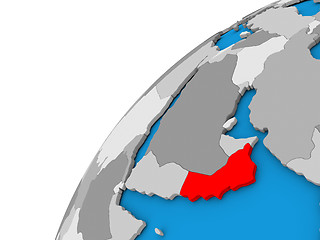 Image showing Oman on globe in red