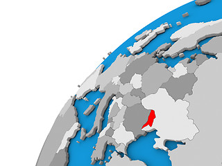Image showing Moldova on globe in red