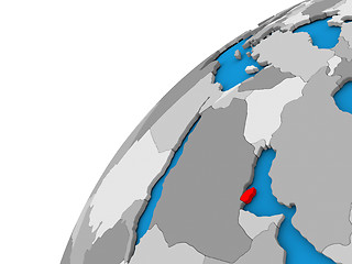 Image showing Qatar on globe in red