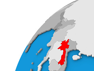 Image showing Laos on globe in red