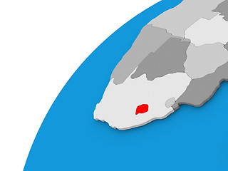 Image showing Lesotho on globe in red