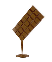 Image showing Melted chocolate bar