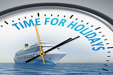 Image showing clock with text time for holidays