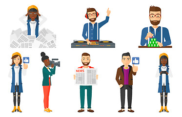 Image showing Vector set of business characters and media people