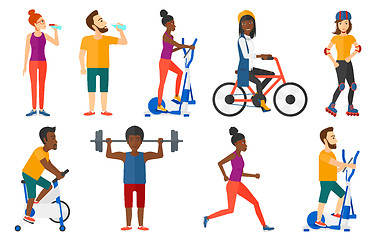 Image showing Vector set of sport characters.