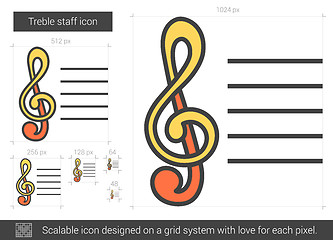 Image showing Treble staff line icon.