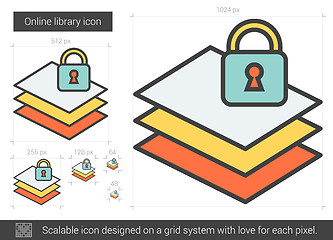 Image showing Online library line icon.