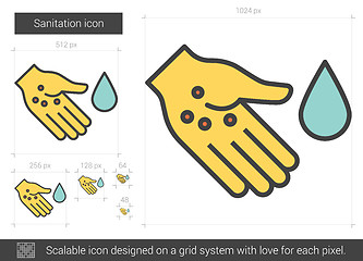 Image showing Sanitation line icon.