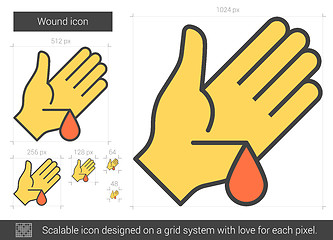 Image showing Wound line icon.