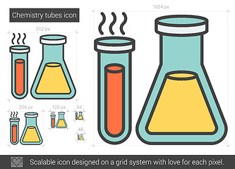 Image showing Chemistry tubes line icon.