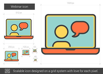 Image showing Webinar line icon.