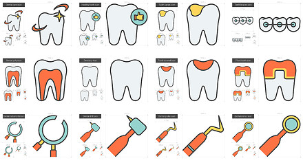 Image showing Stomatology line icon set.