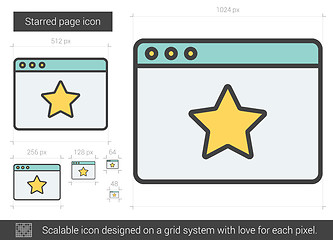 Image showing Starred page line icon.