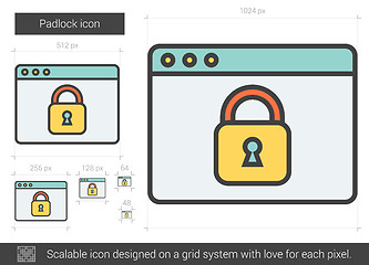 Image showing Padlock line icon.