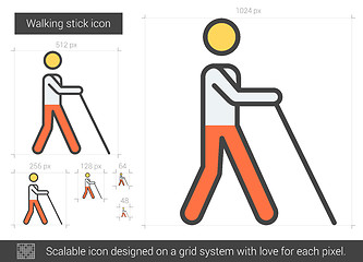 Image showing Walking stick line icon.