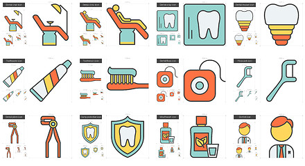 Image showing Stomatology line icon set.