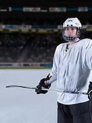 Image showing hockey player portrait