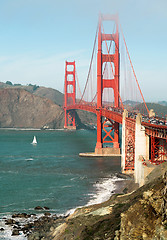 Image showing Golden Gate Bridge Fort Point San Francisco Bay California