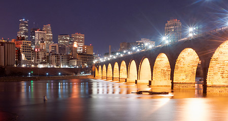 Image showing Saint Paul Minnesota Capital City Skyline Mississippi River Rams