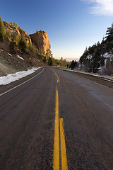 Image showing Sunset Rural Oregon Highway Wet Winter Evening