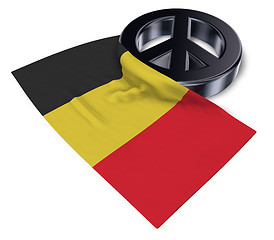 Image showing peace symbol and flag of belgium - 3d rendering