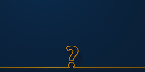 Image showing Question mark on blue background - 3d rendering