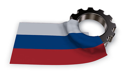 Image showing gear wheel and flag of russia - 3d rendering