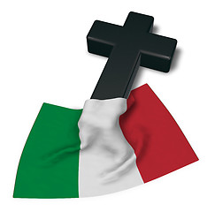 Image showing christian cross and flag of italy - 3d rendering
