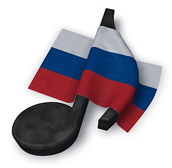 Image showing music note and russian flag - 3d rendering