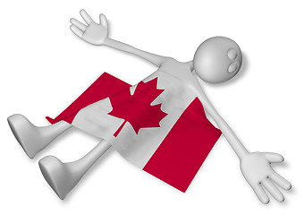 Image showing dead cartoon guy and flag of canada - 3d rendering