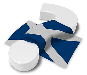 Image showing question mark and flag of scotland - 3d illustration