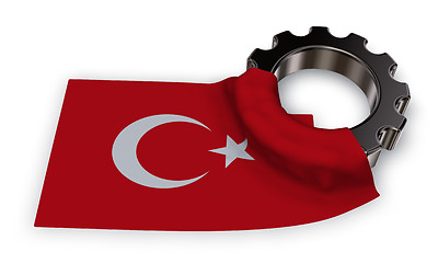 Image showing gear wheel and flag of Turkey - 3d rendering