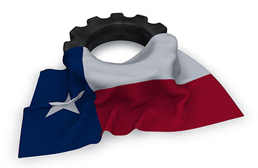 Image showing gear wheel and flag of texas - 3d rendering