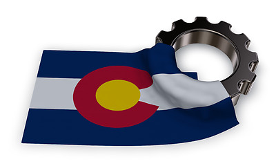 Image showing gear wheel and flag of colorado - 3d rendering