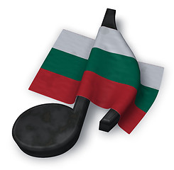 Image showing music note symbol and bulgarian flag - 3d rendering