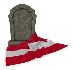 Image showing gravestone and flag of austria - 3d rendering