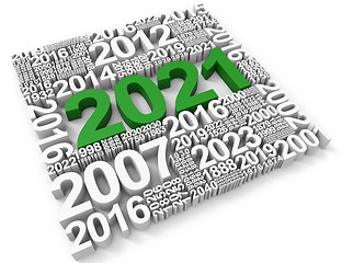 Image showing Two Thousand Twenty-One Represents Happy New Year And Annual 3d 