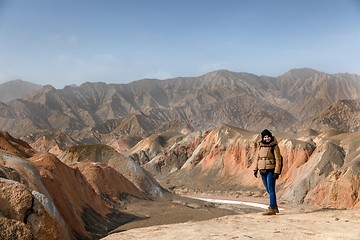 Image showing Large colorful mountains in China