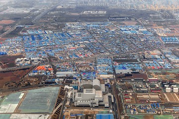 Image showing Aerial shot of an industrial zone in China