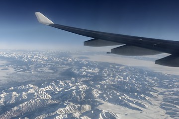 Image showing Aerial view above the Himalayas