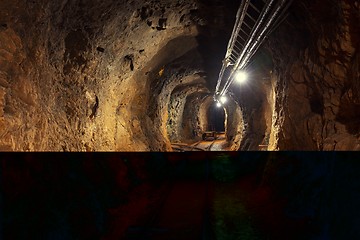 Image showing Underground mine passage angle shot