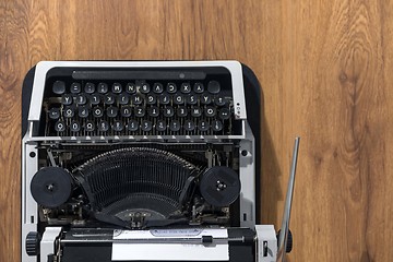 Image showing Old vintage typewriter closeup photo