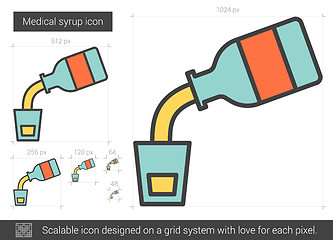 Image showing Medical syrup line icon.