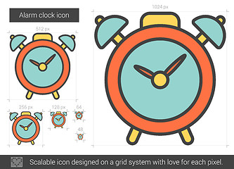 Image showing Alarm clock line icon.
