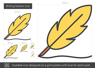 Image showing Writing feather line icon.