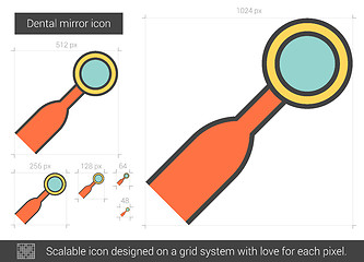 Image showing Dental mirror line icon.