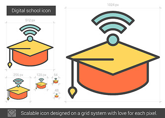 Image showing Digital school line icon.