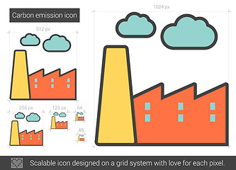 Image showing Carbon emission line icon.